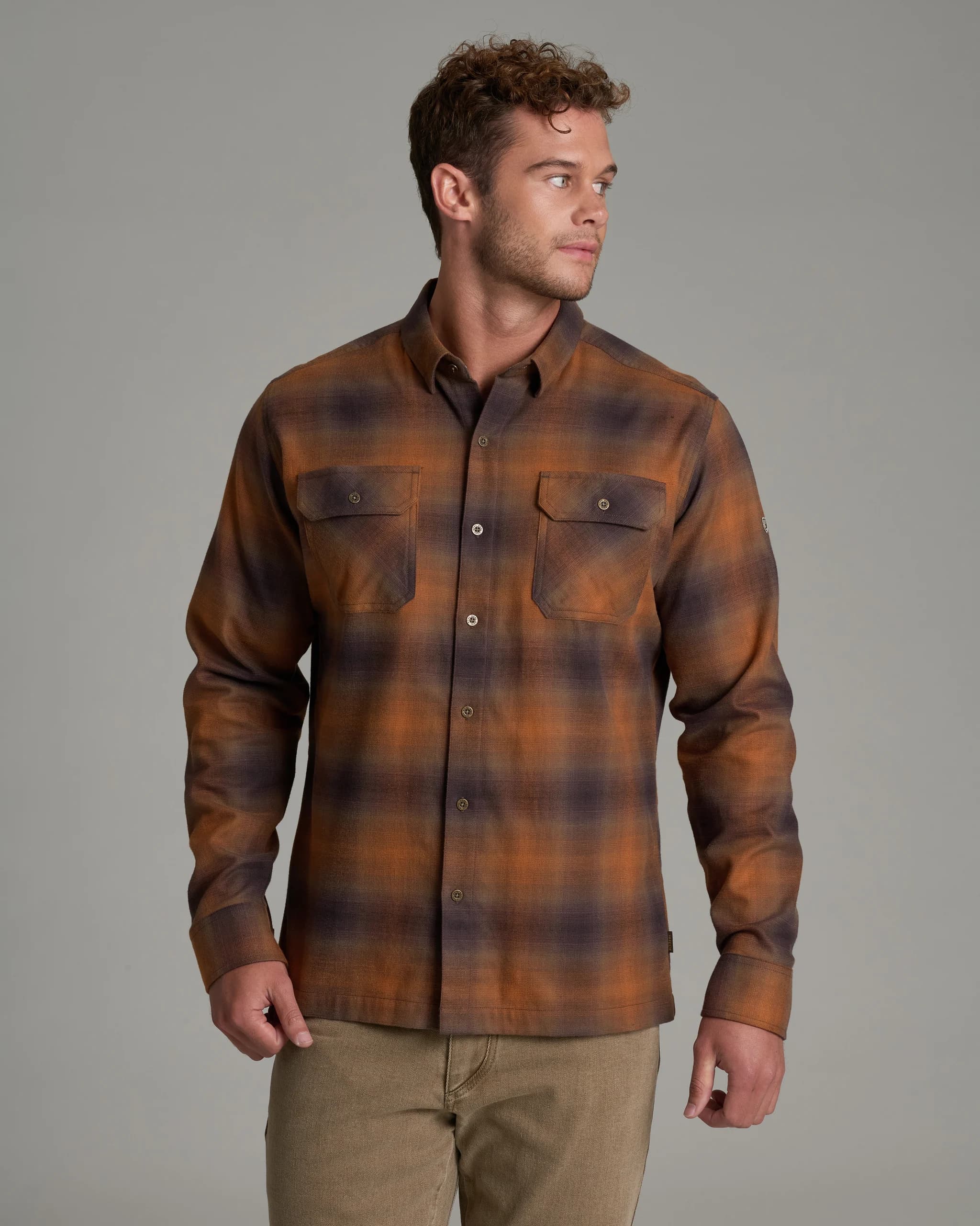 Kuhl Men's Dillingr Flannel Shirt in Rusted Sun